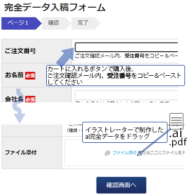 完全データ入稿フォーム